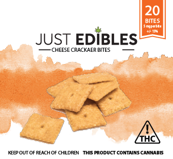Photograph of product: Just Edibles Crackers Cheese 100mg 20pk