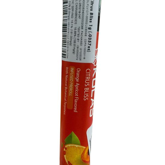 Photograph of product: Kolas - Citrus Bliss - 1g Diamond Infused Preroll - 