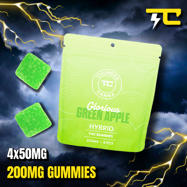 Photograph of product: GREEN APPLE GUMMIES 4CT X 50 - 200MG