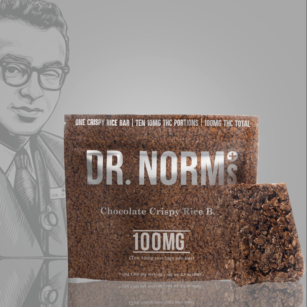 Photograph of product: Dr. Norm's Gluten-Free Chocolate Crispy Rice Bar