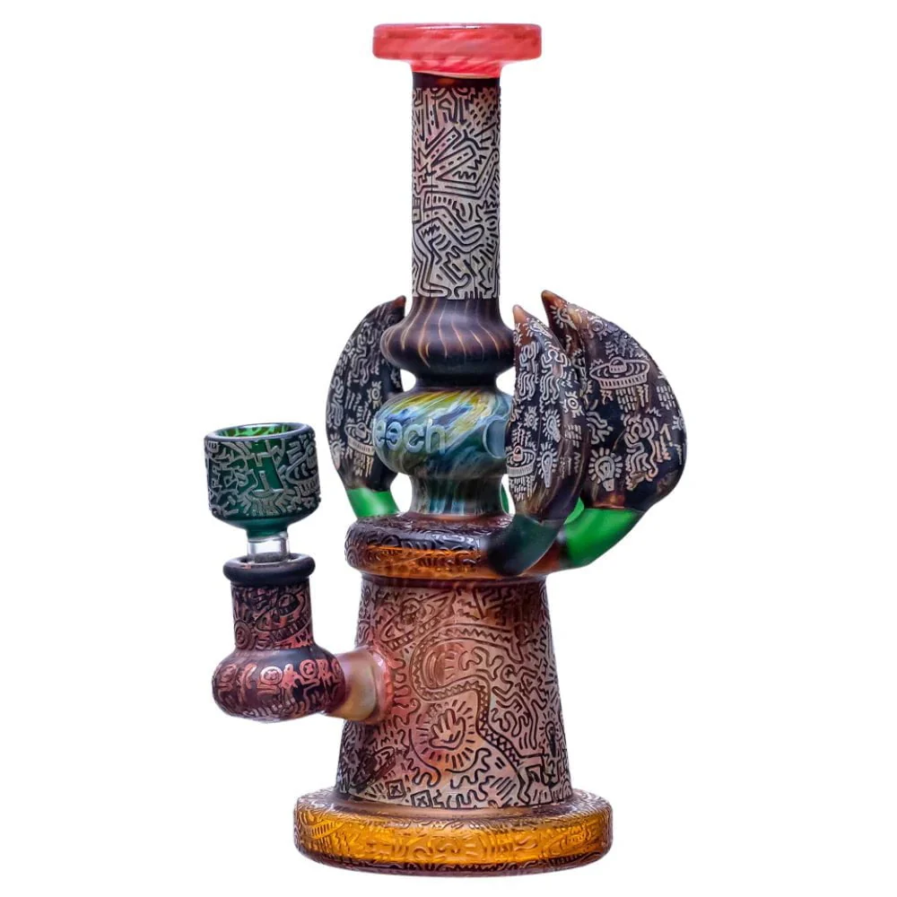 Photograph of product: Cheech | Velociraptor Water Pipe | Amber Red | 14mm