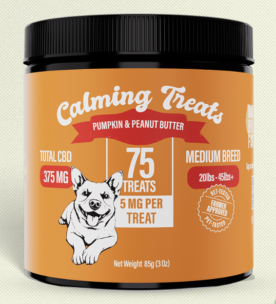 Photograph of product: Made By A Farmer | CBD Pet Treats - 375mg - Medium Breed: Pumpkin & Peanut Butter