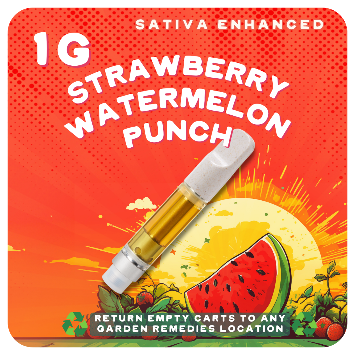 Photograph of product: High Flavor 1g Cartridge - Strawberry Watermelon Punch