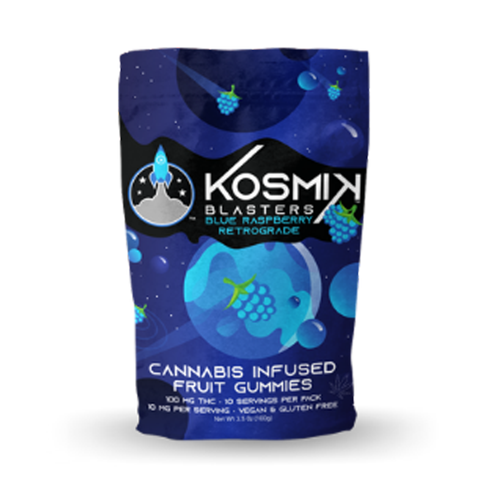 Photograph of product: Blue Raspberry Retrograde Blaster Gummies | 100mg