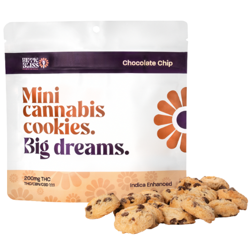 Photograph of product: Hippie Bliss Provisions Chocolate Chip Oui'd Cookies 200mg TH-oui : 200mg CBN : 200mg CBD