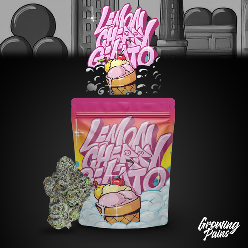 Photograph of product: GROWING PAINS | Prepackaged | Lemon Cherry Gelato - 3.5g
