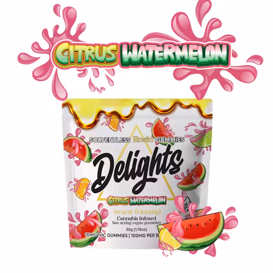 Photograph of product: Delights | SR Gummy 100MG | I | Citrus Watermelon