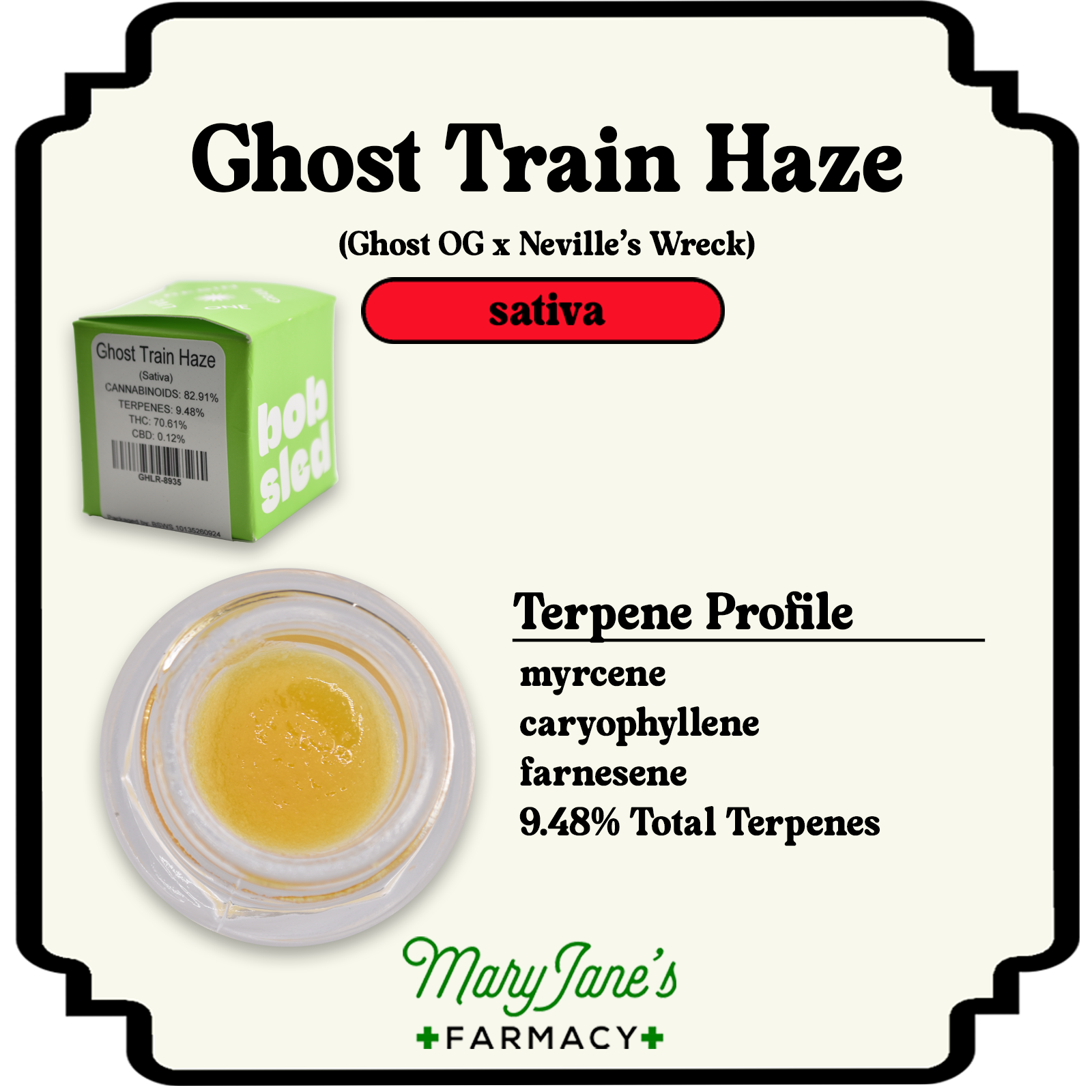 Photograph of product: Ghost Train Haze Live Resin Extract | 1g