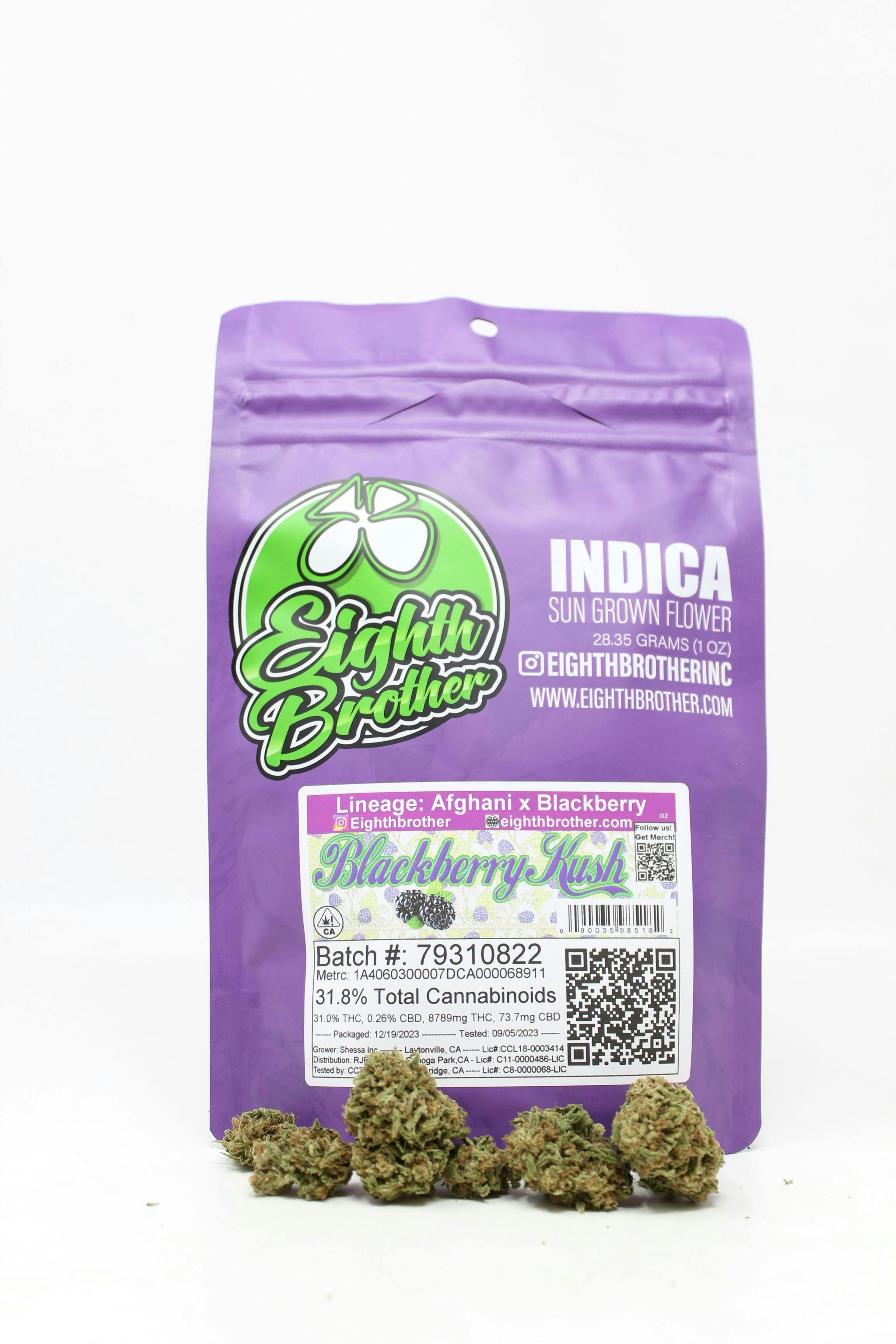 Photograph of product: Eighth Bro's Blackberry Kush (28g - oz)