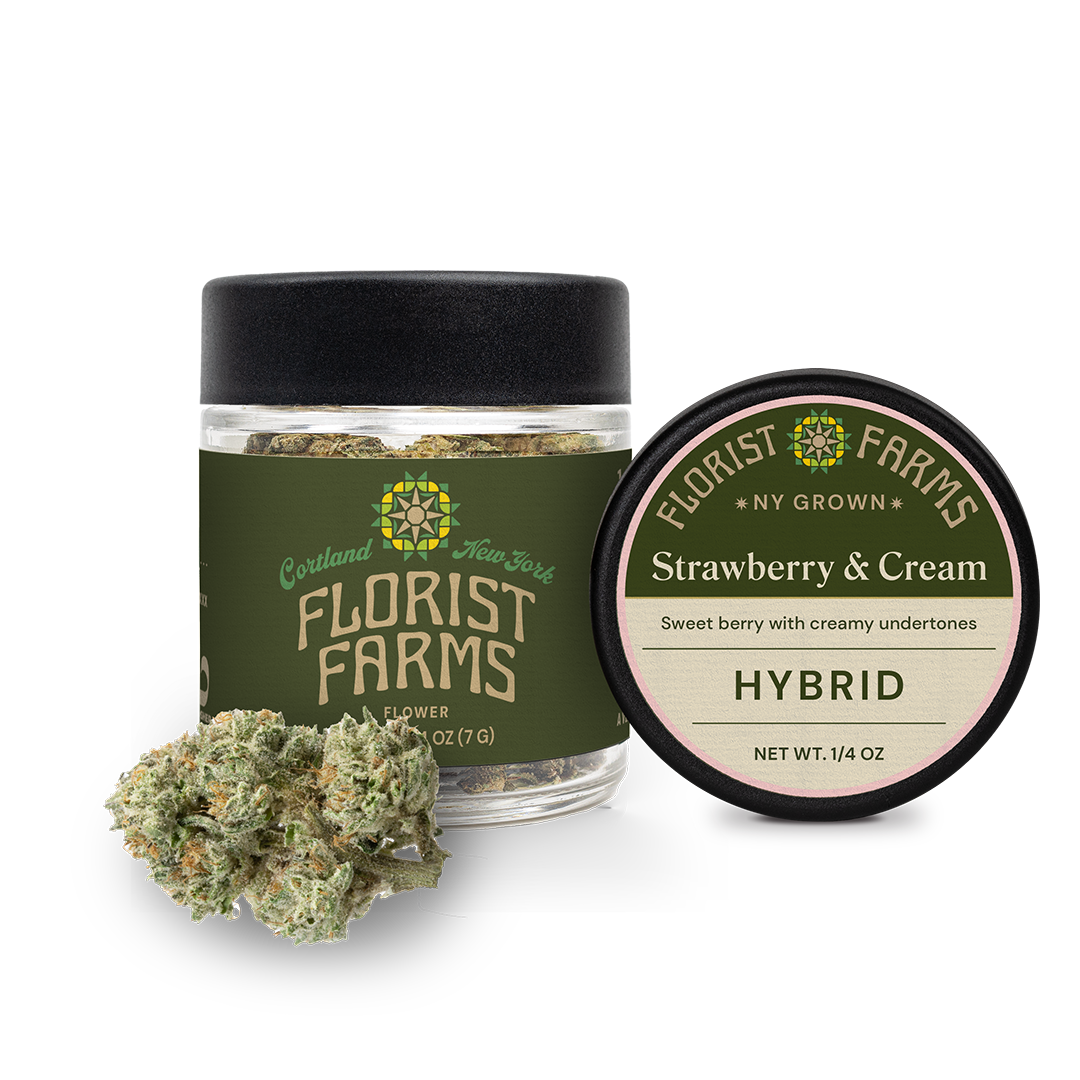 Photograph of Product: Florist Farms | Strawberry Cream | Whole Flower | 7.0G | - 7g