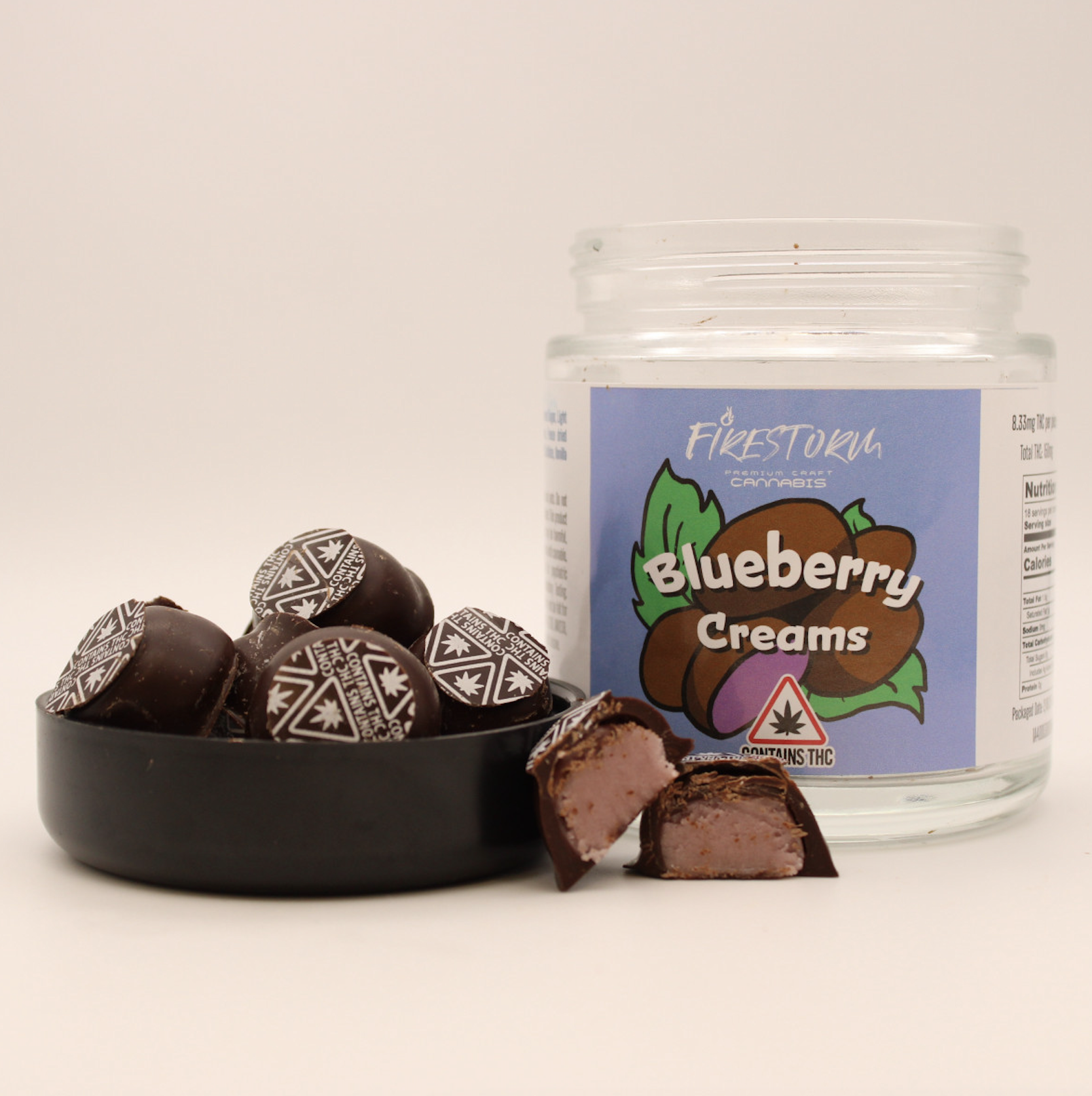 Photograph of product: 200mg Blueberry Cream Chocolates