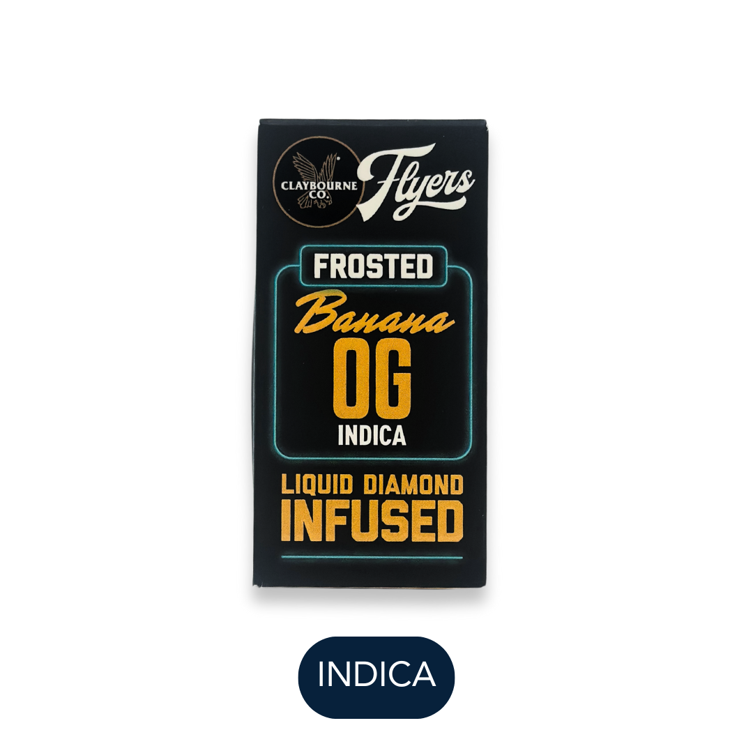 Photograph of product: Claybourne - Frosted - Banana Og H - Infused Preroll Pack - 5pk - 2.5g