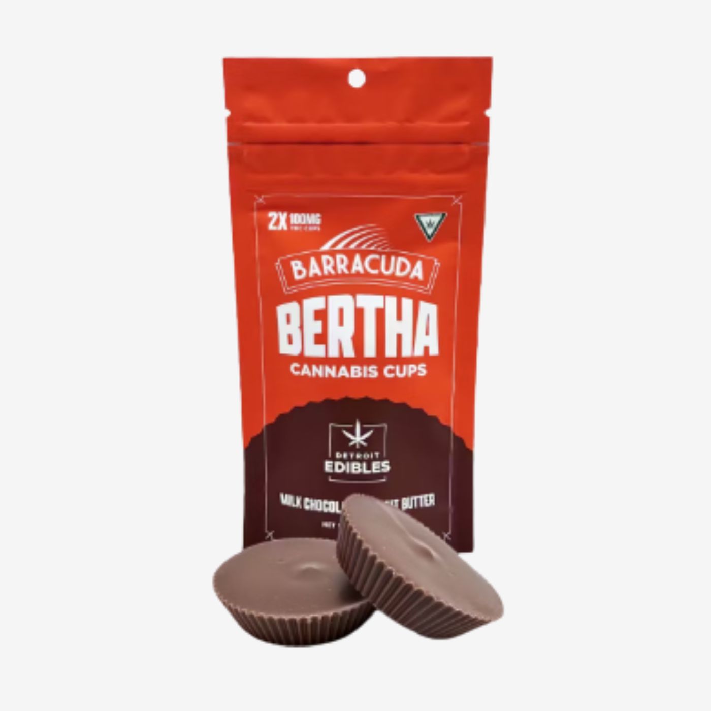 Photograph of product: Bertha Cups - Peanut Butter Milk Chocolate 200mg