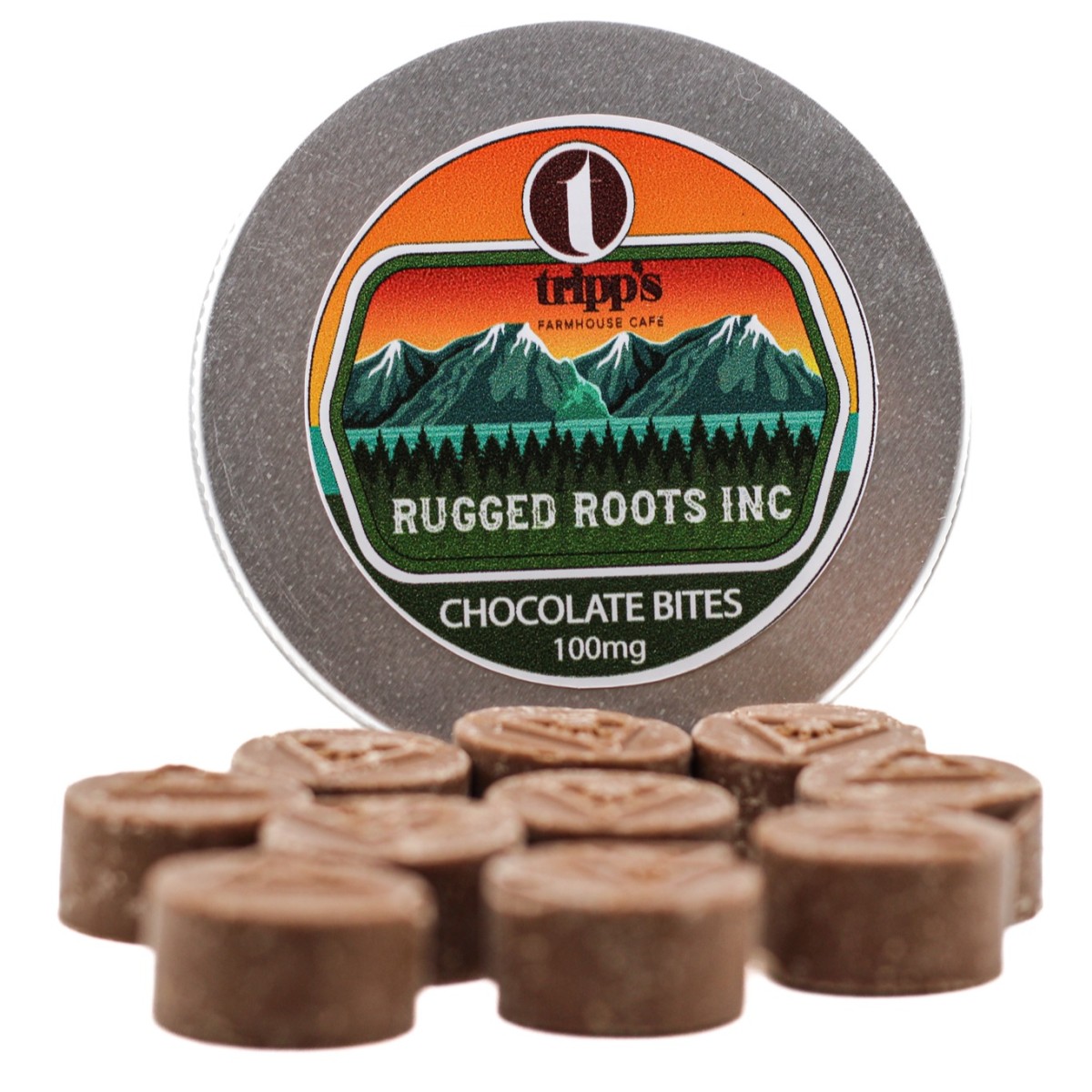 Photograph of product: Rugged Roots | Chocolate Bites | 100MG