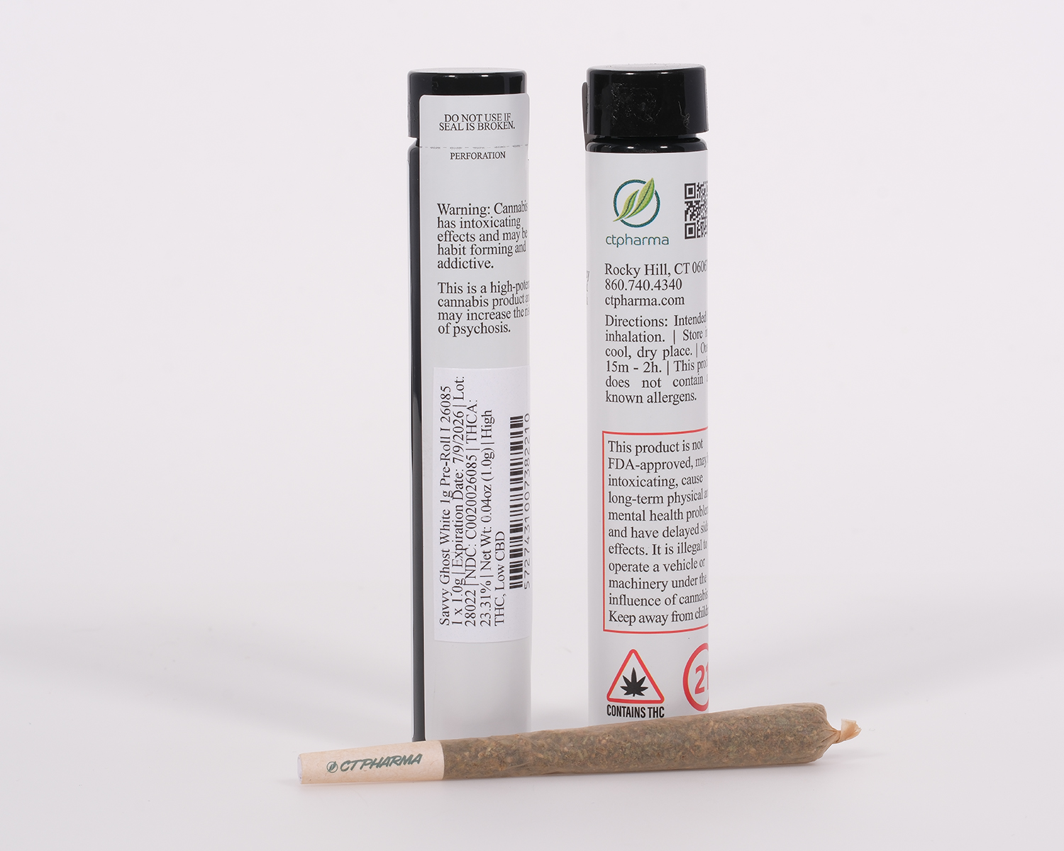 Photograph of product: Ghost White 1g Pre-Roll (I) 26085