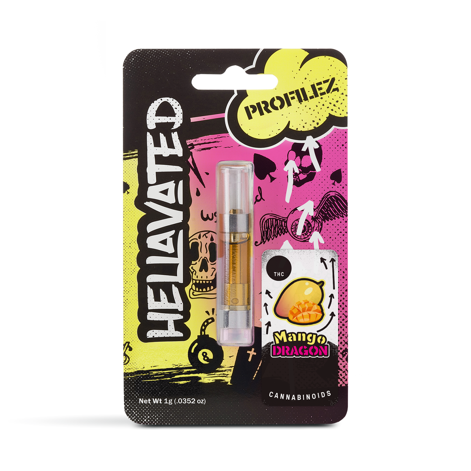 Photograph of product: Hellavated - Mango Dragon (HYBRID) - Profilez Cartridge 1g