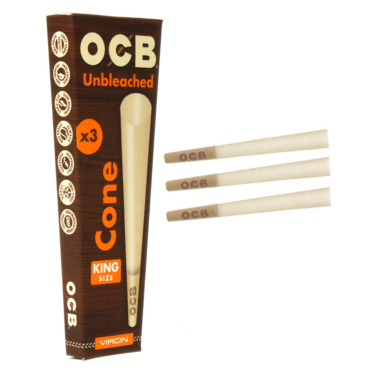 Photograph of product: OCB Unbleached King Cone 3pk