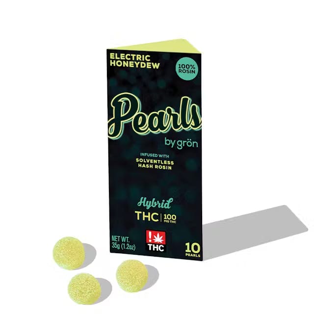 Photograph of product: Pearls | Electric Honeydew | Solventless au chocolat Rosin | 100mg | 10ct