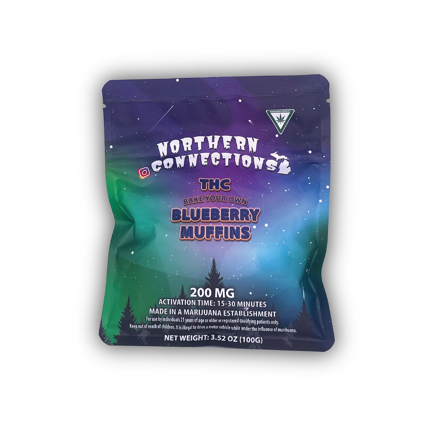 Photograph of product: Northern Connections 200mg Blueberry Muffin Mix