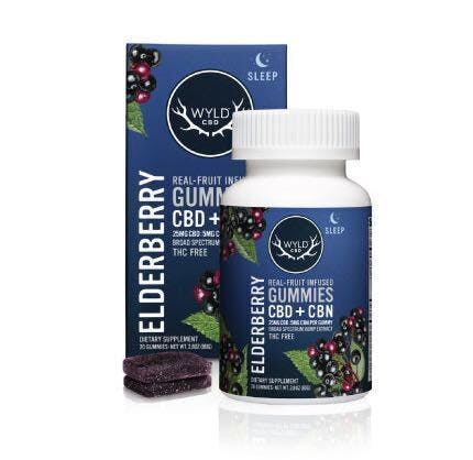 Photograph of product: Elderberry 5:1 Gummies | 10-Pack | 250mg CBD : 50mg CBN
