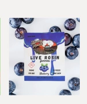 Photograph of product: Stoney Road - 100mg - Blueberry Rosin Gummies