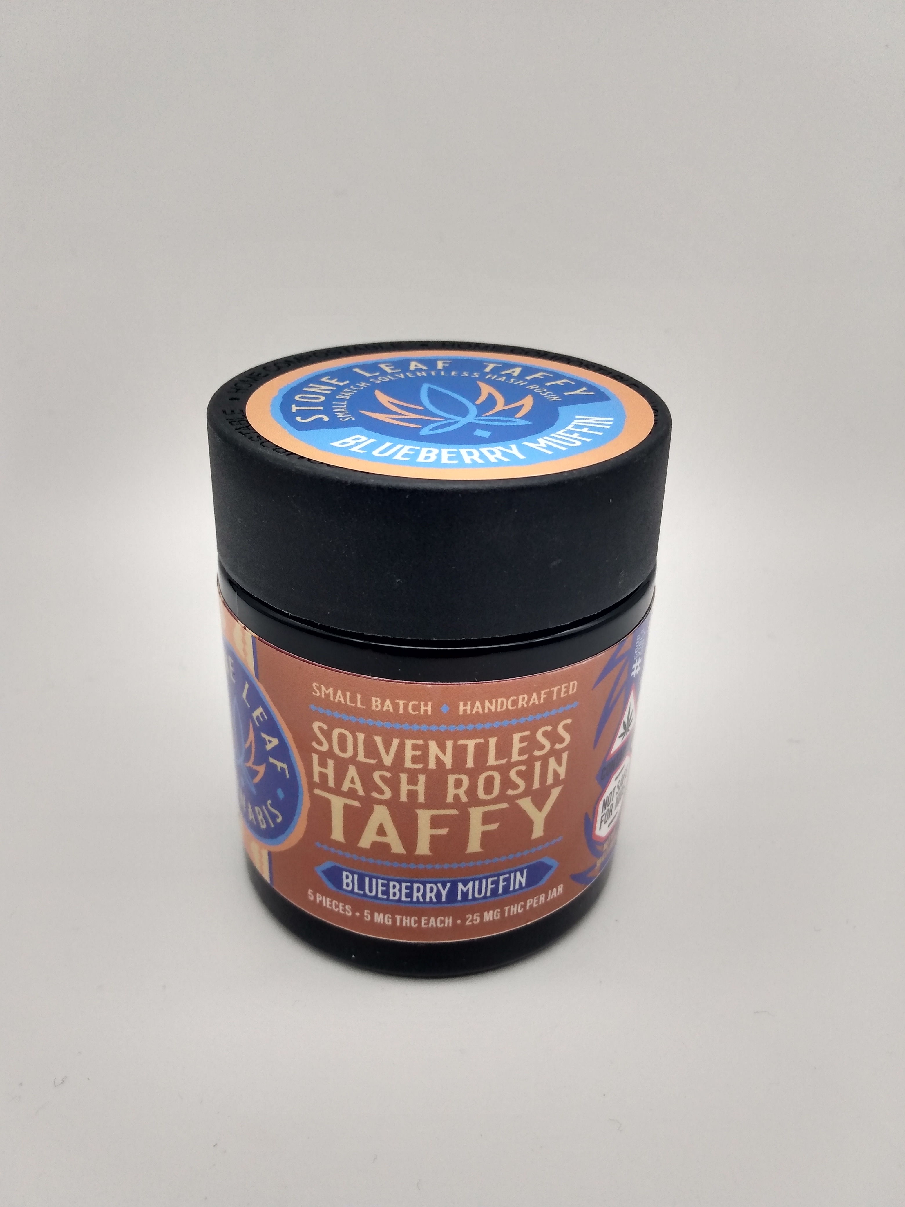 Photograph of Product: *25% OFF (was $20)* Stone Leaf | Blueberry Muffin Taffy | Edibles | 5 mg x 5