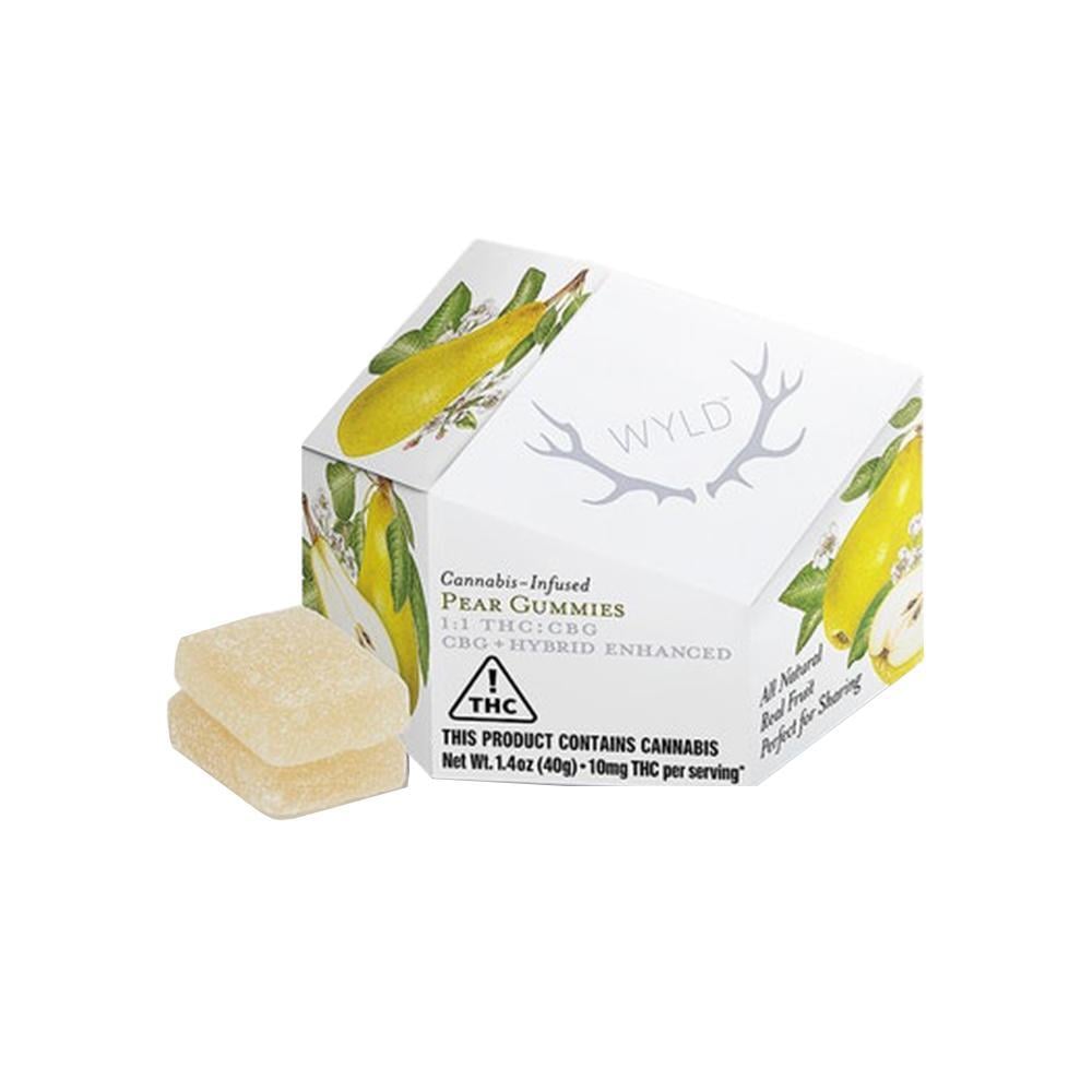 Photograph of Product: Pear 1:1 CBG + Hybrid Enhanced Gummies | 100mg THC:100mg CBG