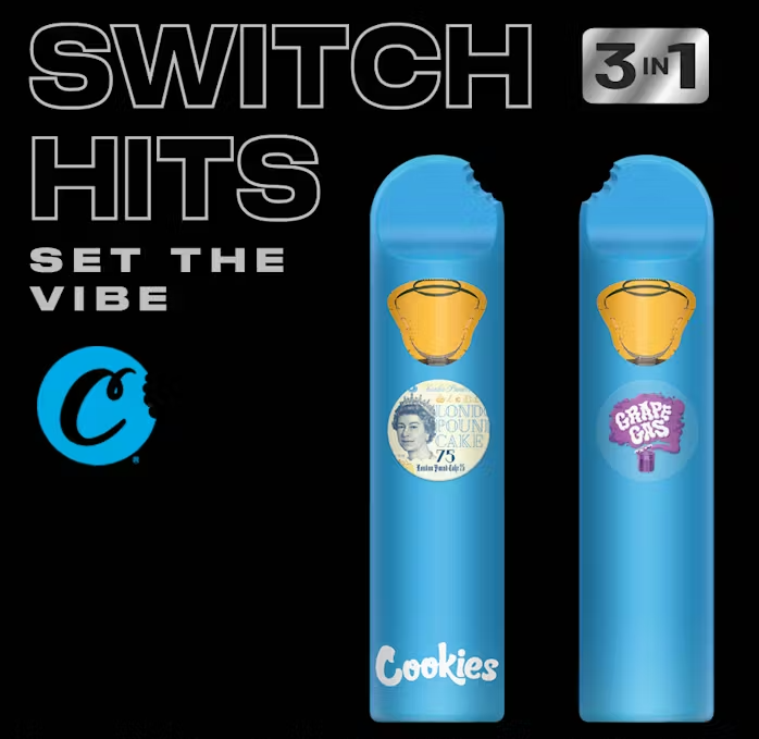 Photograph of product: Cookies London Pound Cake 75 x Grape Gas Dual Chamber AIO 1g