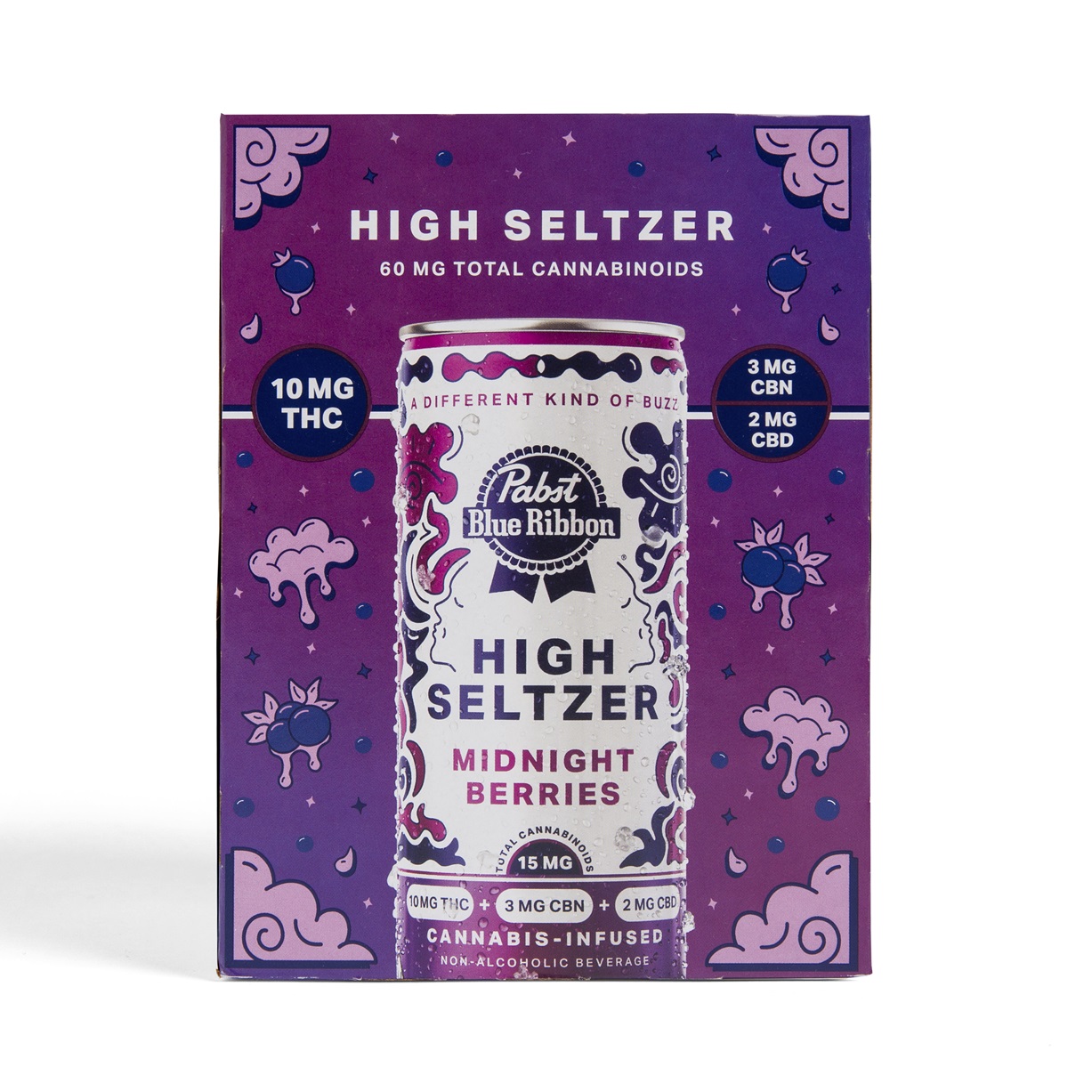 Photograph of product: Pabst BR Midnight Berries 15mg Infused Seltzer 4pk
