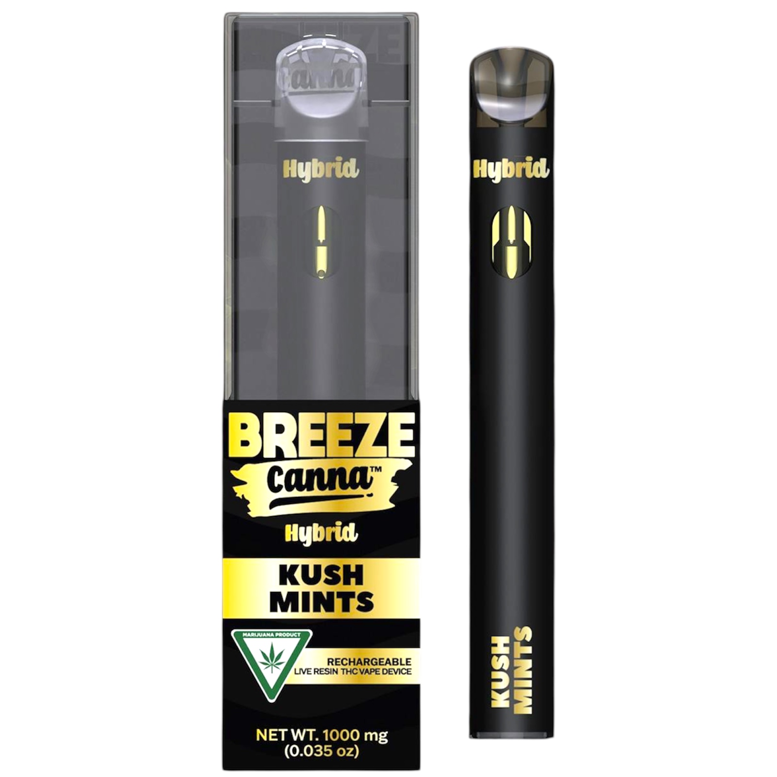 Photograph of product: Breeze Canna Kush Mints Live Resin Rechargeable Vape Rec