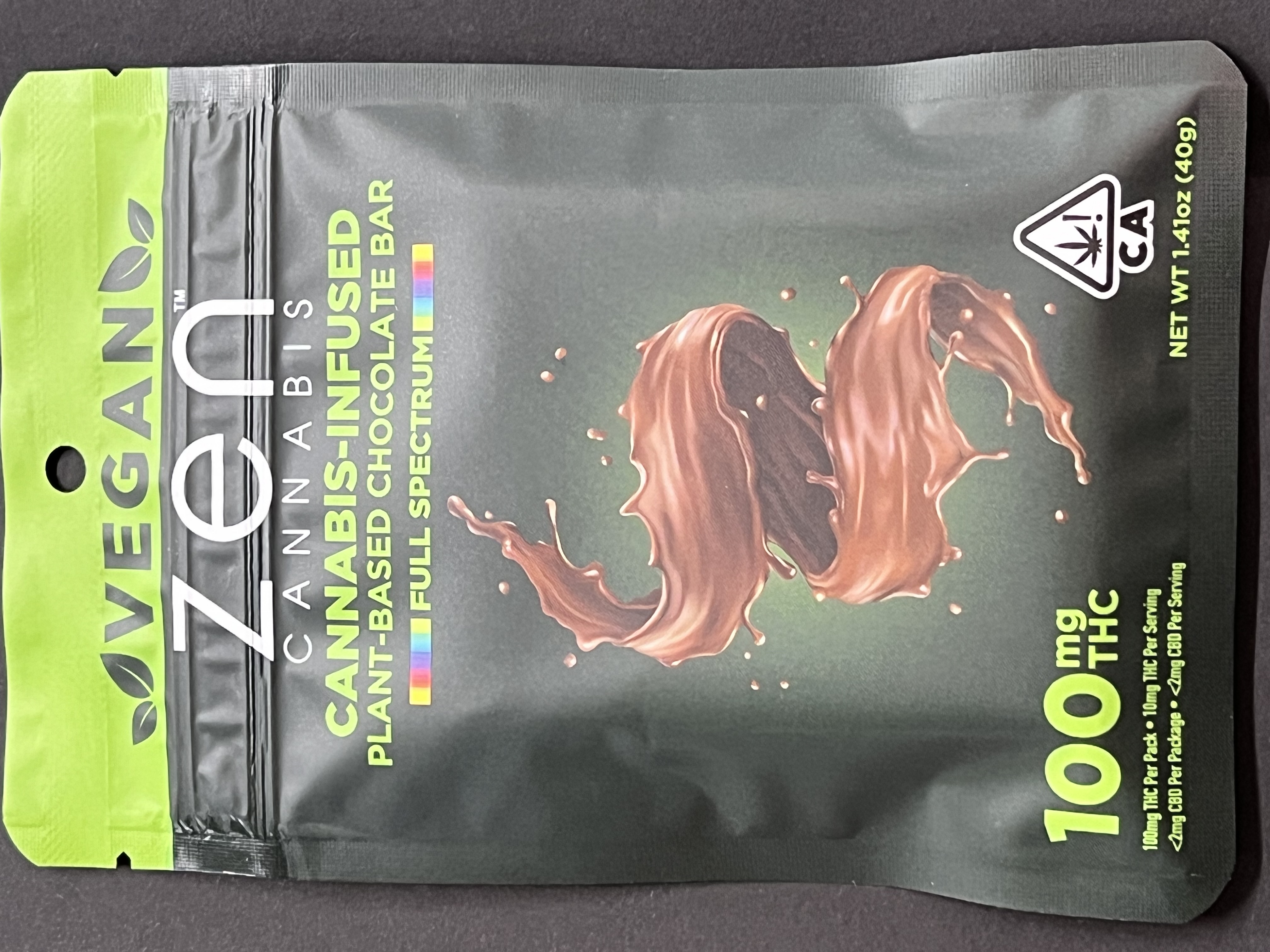 Photograph of product: ZEN - Vegan Chocolate 100mg