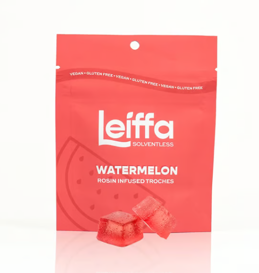 Photograph of product: Leiffa Watermelon (H) Live Rosin Troches 50mg (10pk)