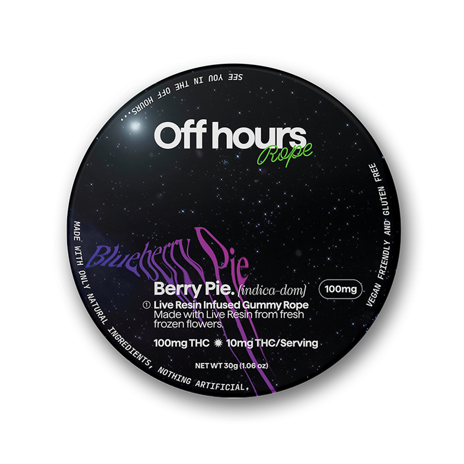 Photograph of product: Off Hours | Berry Pie | Live Resin Gummies | 100mg Rope