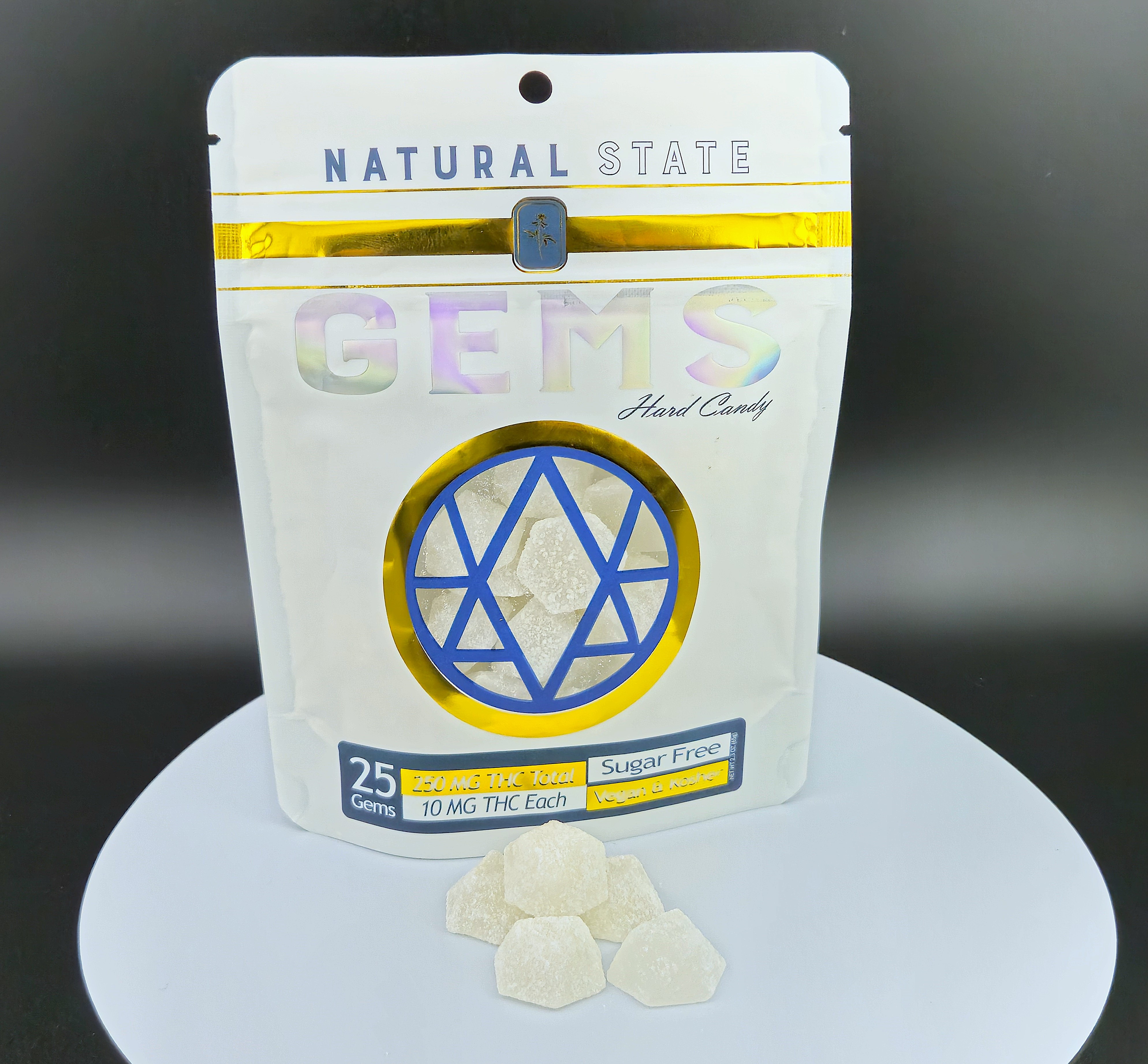 Photograph of product: Natural State Sour Lemon Gems 250mg 25pk