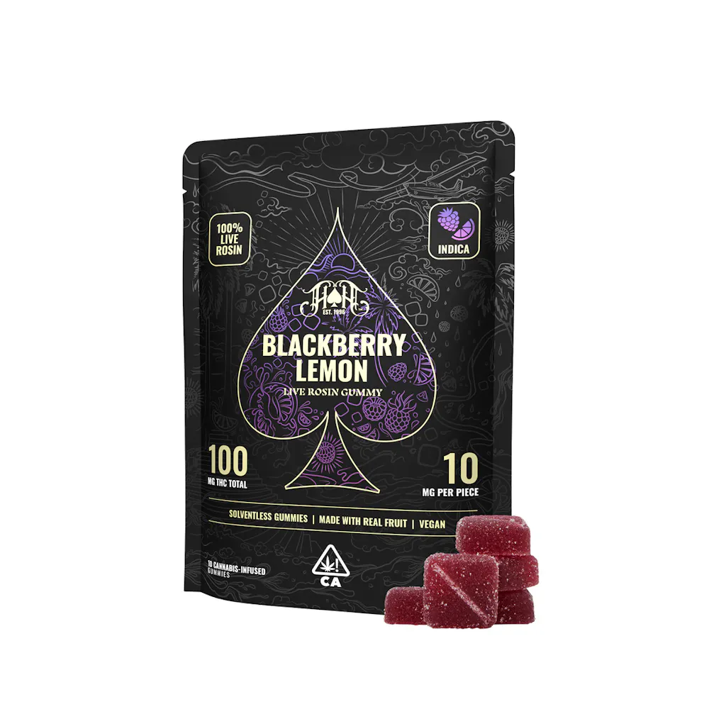 Photograph of product: Blackberry Lemon [I] | Live Rosin 100mg Gummies | Heavy Hitters