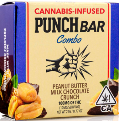 Photograph of product: [Punch] Chocolate Bar - 100mg - Peanut Butter Jelly Dark Chocolate (H)