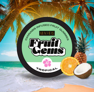 Photograph of product: Gummies - Tropical Fruit Gems - 20 Pcs - 100mg