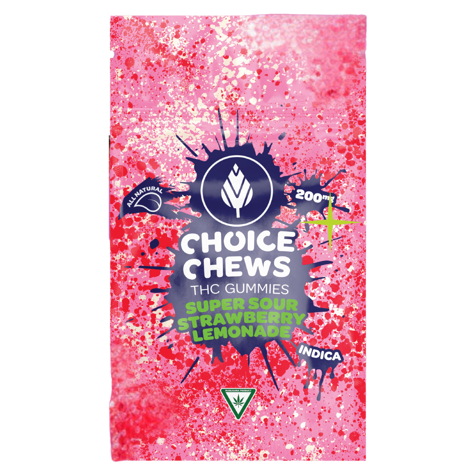 Photograph of product: Choice Chews | Super Sour Strawberry Lemonade | 200mg Gummies