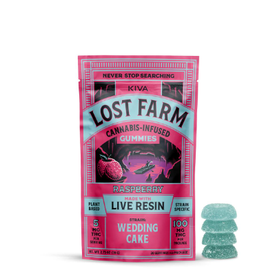 Photograph of product: LOST FARM - Raspberry Resin Gummies - 100mg TH-oui (I)