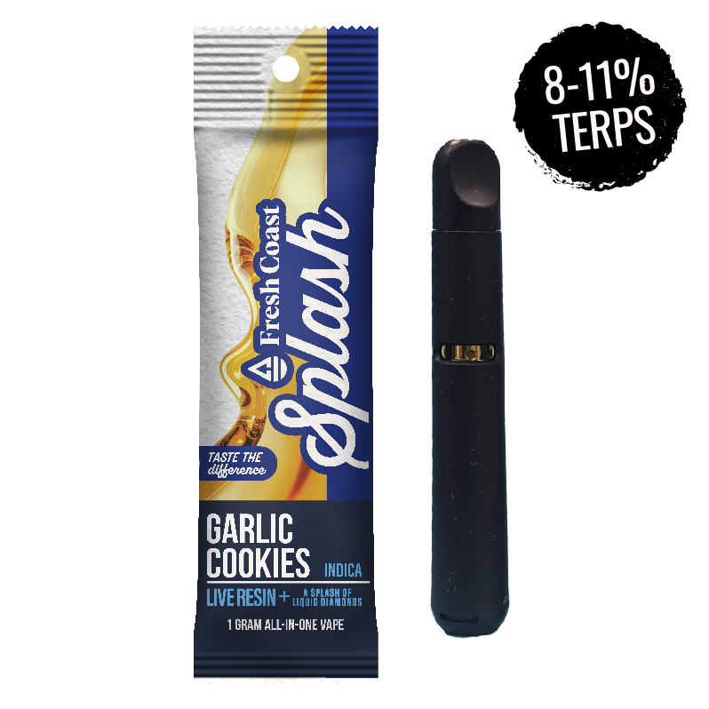 Photograph of product: Garlic Cookies Live Resin Disposable | Splash