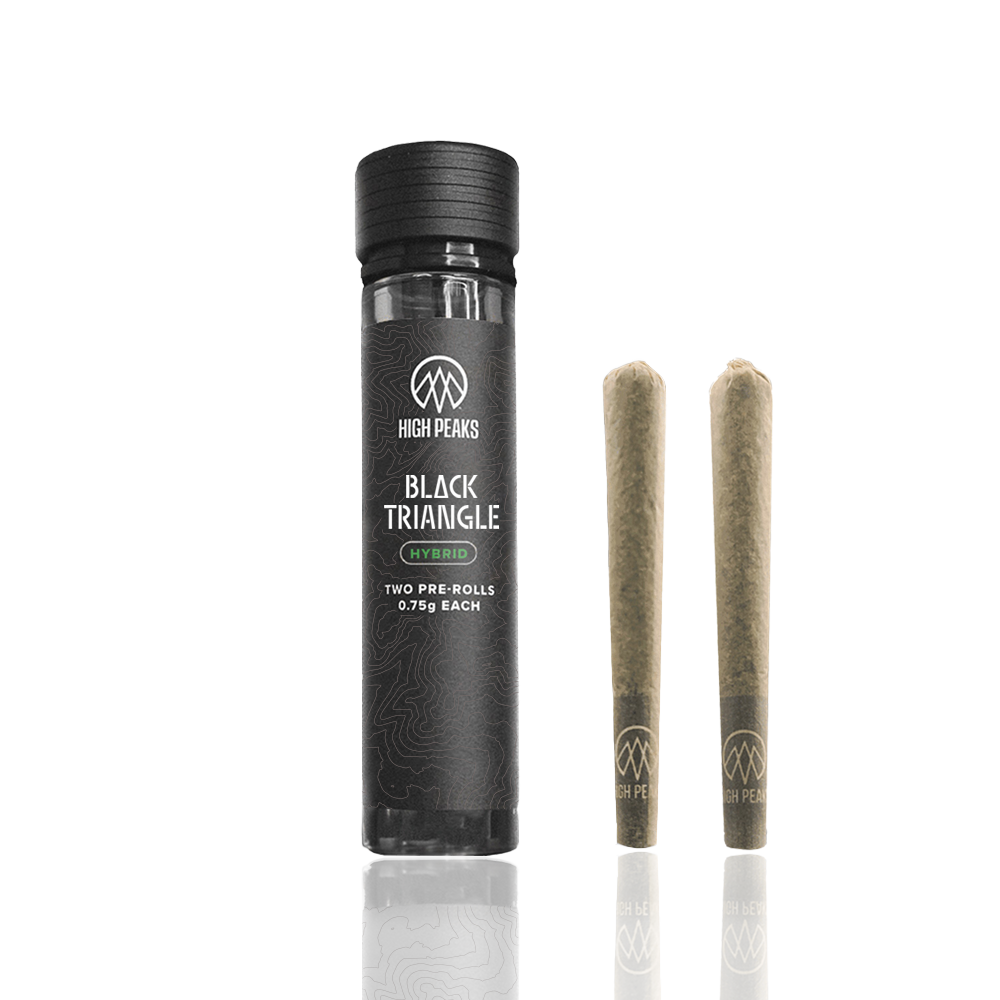 Photograph of product: High Peaks- Black Triangle (H)- Pre-Rolls 2pk