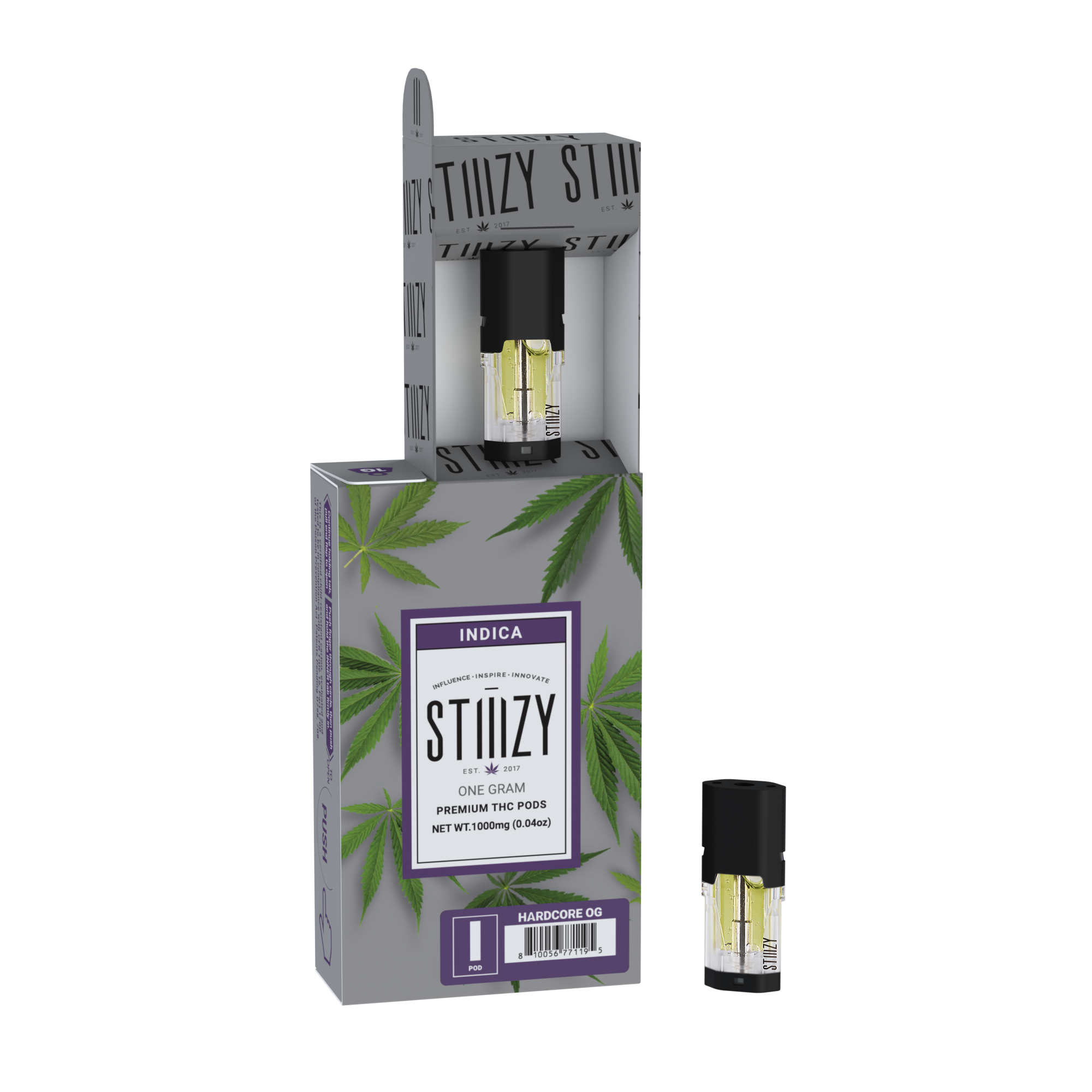 Photograph of product: Hardcore Stiiizy premium pod 1g | 90.49% TH-oui