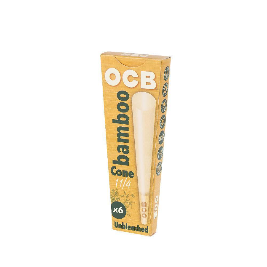 Photograph of product: OCB Bamboo Unbleached Cones 1 1/4 6pk - BOTH
