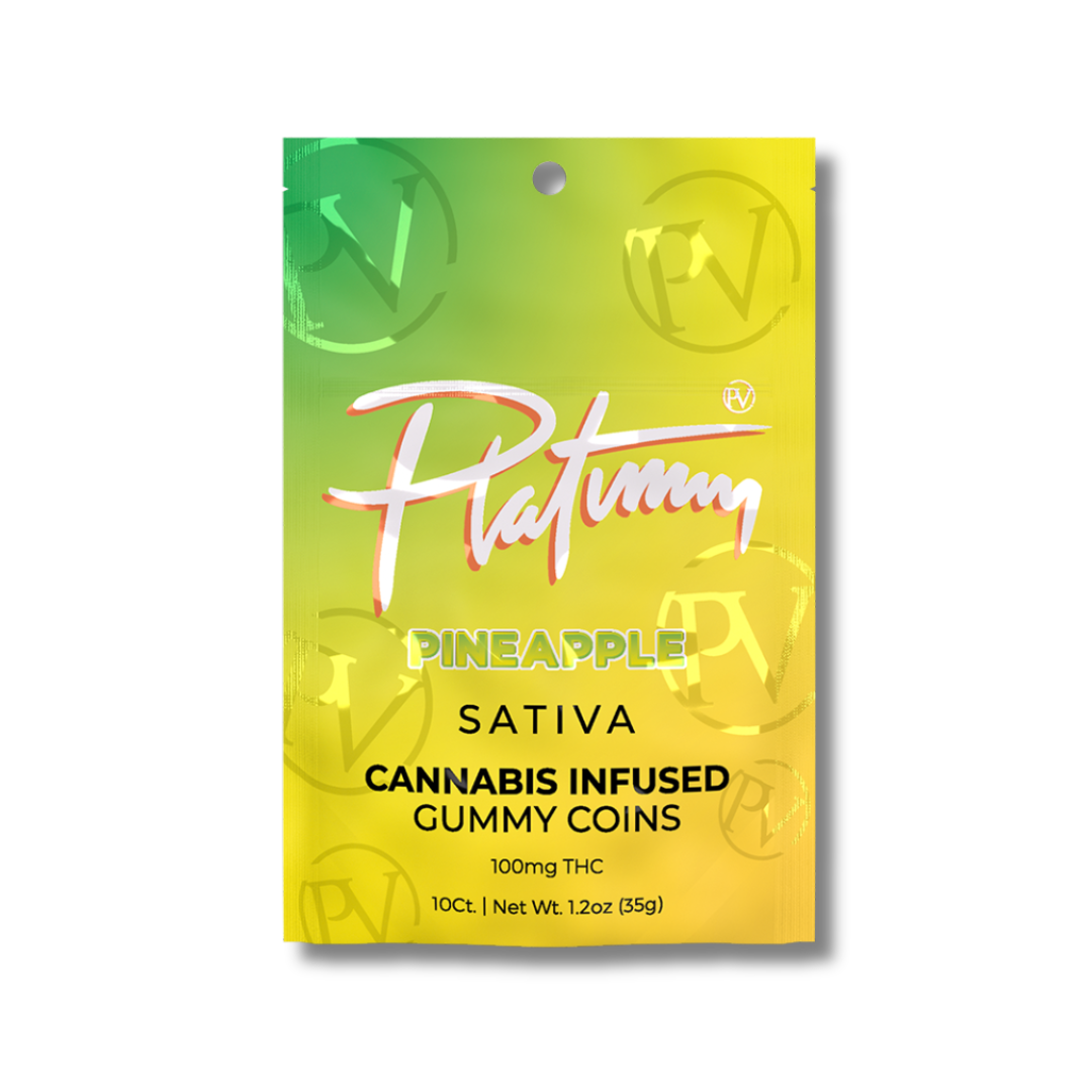 Photograph of product: Platinum Vape - Pineapple - Gummies - 100mg - Oui'd