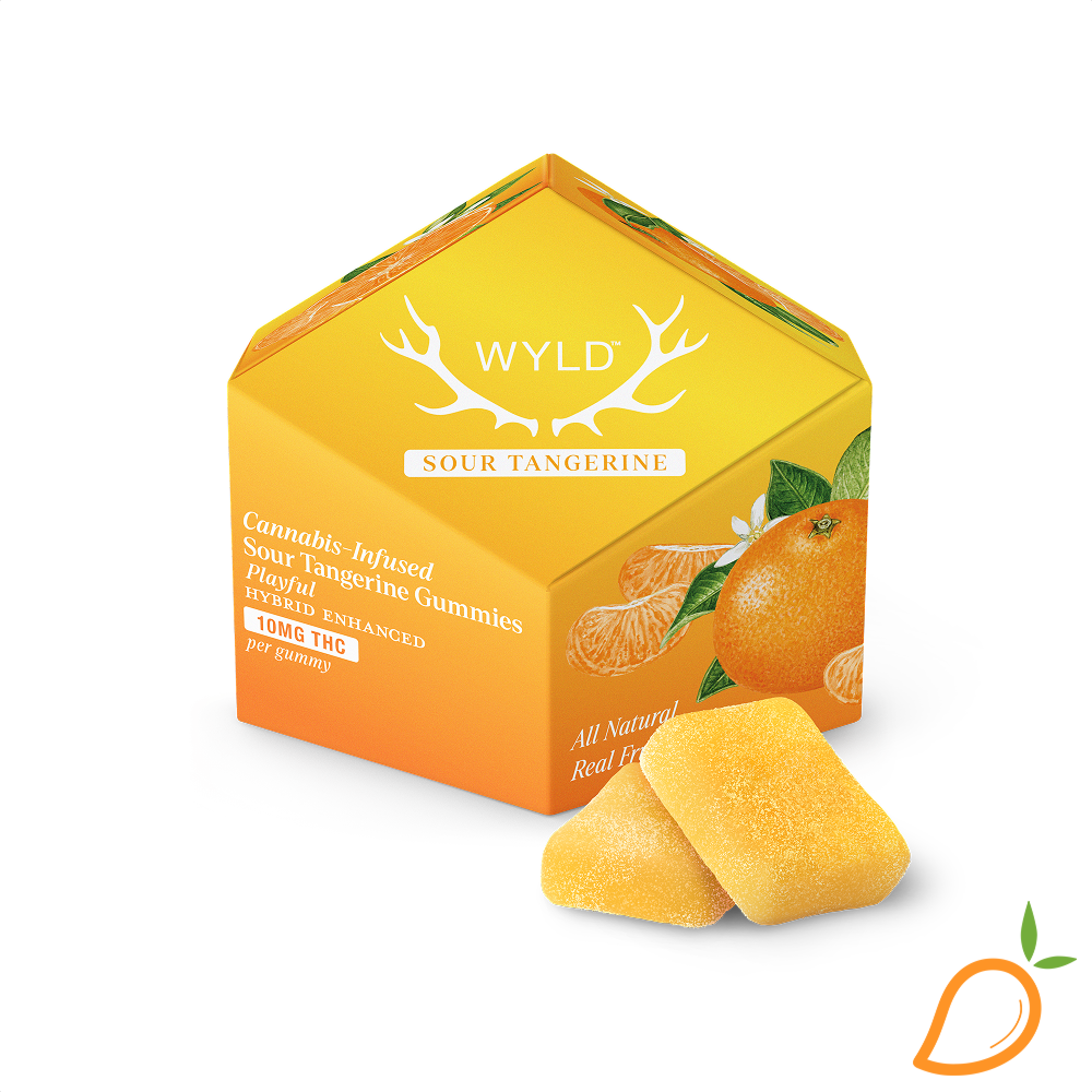 Photograph of product: 100mg Sour Tangerine Hybrid Gummies WYLD