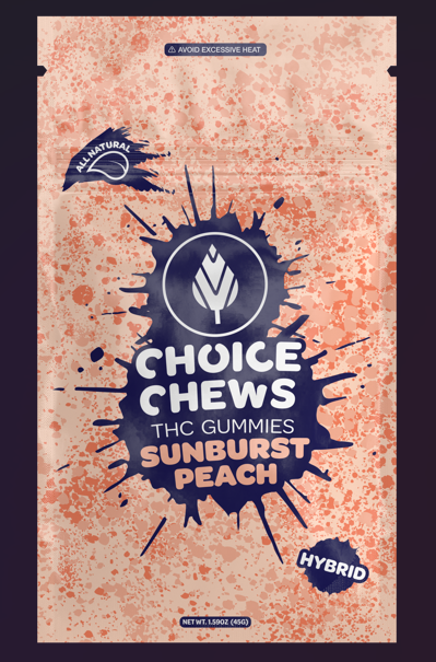 Photograph of product: Sunburst Peach Chews - 5mg/20pk