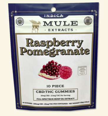 Photograph of product: Raspberry Pomegranate Mini Kickers | Gummies 2 pk| Mule Extracts