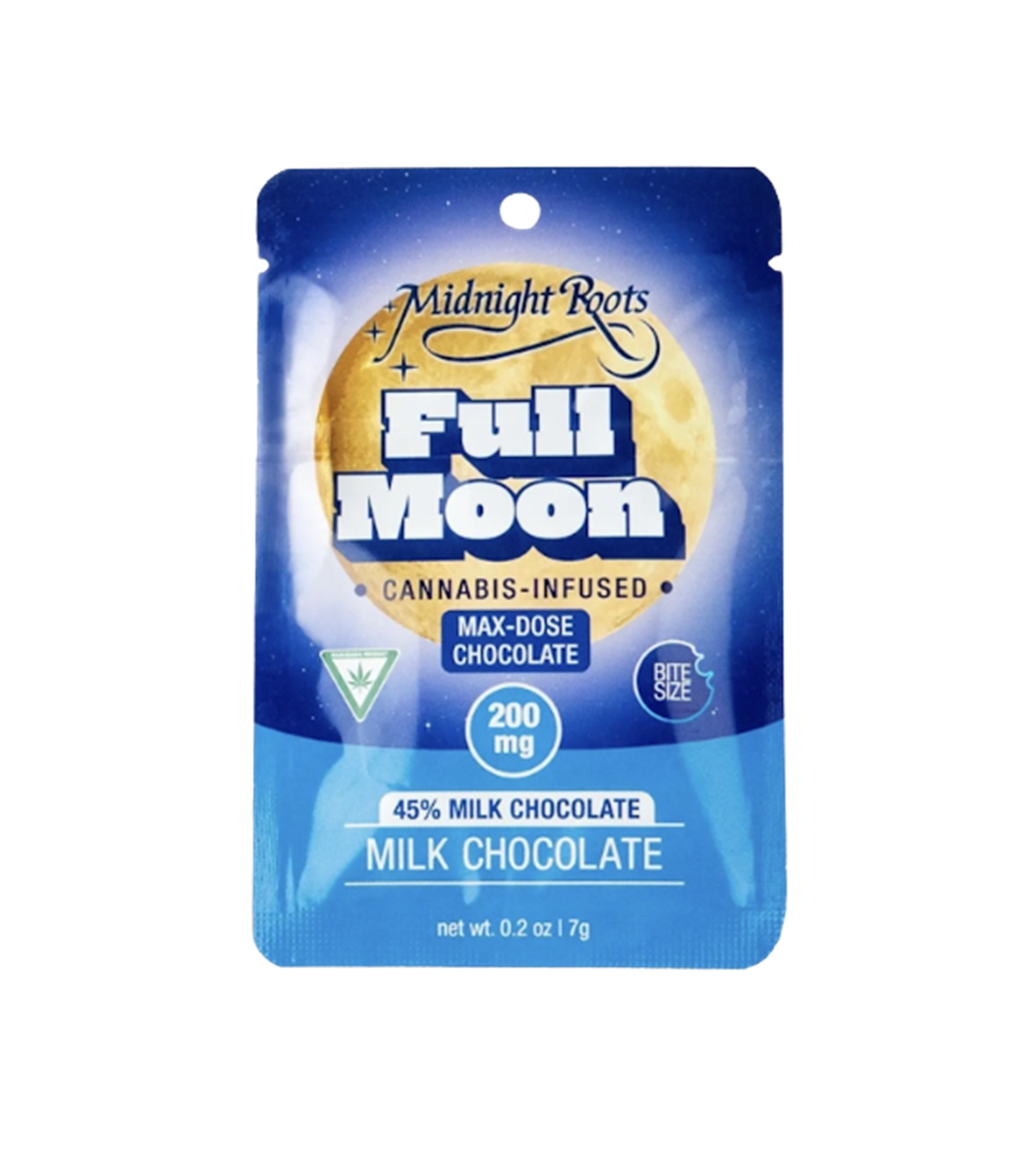 Photograph of product: MIDNIGHT ROOTS | FULL MOON | MILK CHOCOLATE | 200MG | REC