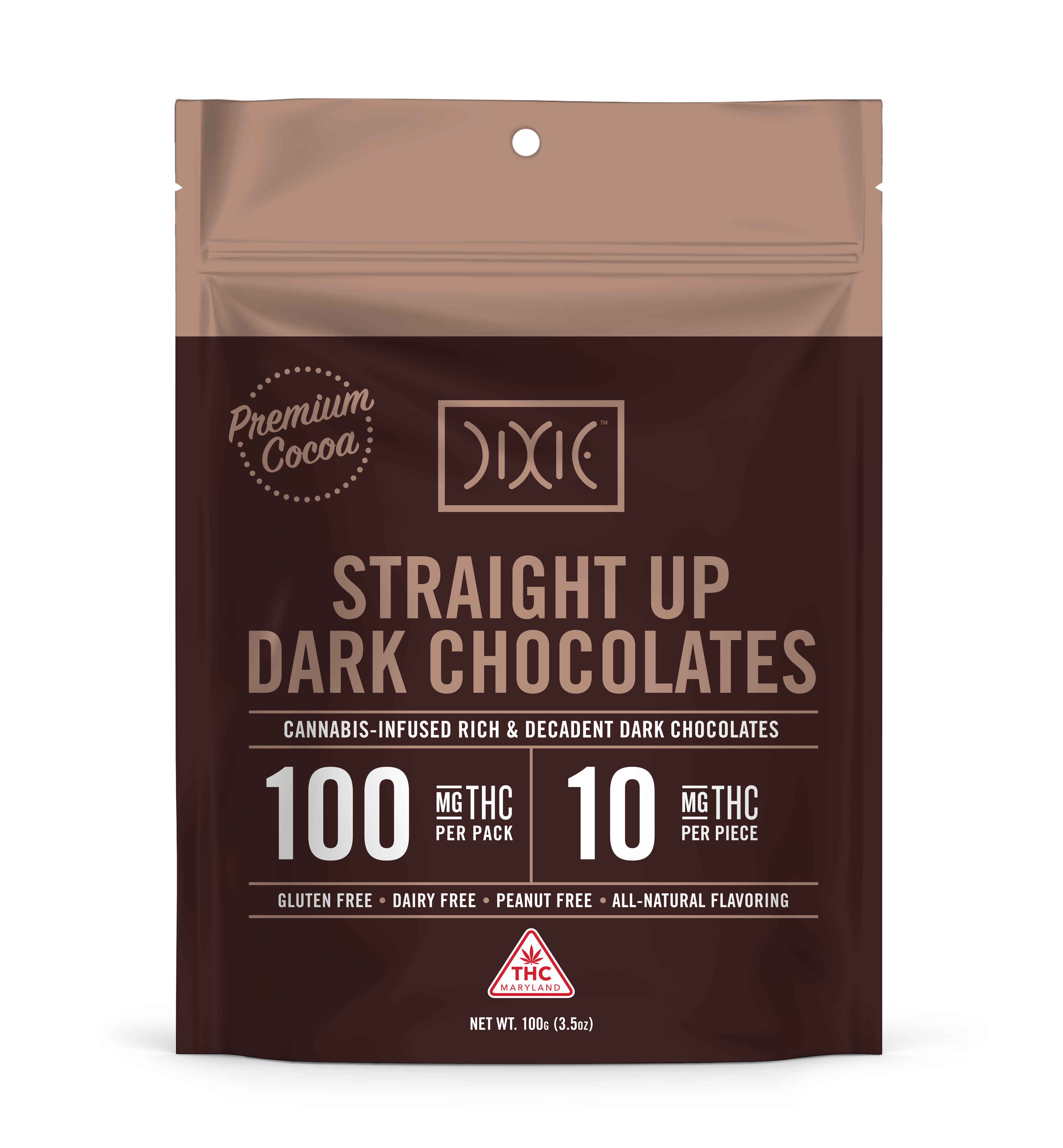 Photograph of product: Dixie Chocolate - Dark Chocolate 100mg