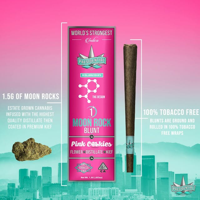 Photograph of product: MoonRock Blunt | Pink Cookies (TH-ouiDesign Collab) - 1.5g - 